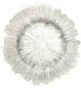Silver Sponge Glass Charger