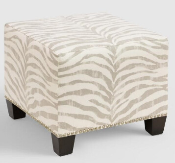 Light Brown Zebra Ottoman