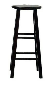 Backless Wood Stool Black