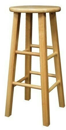 Backless Wood Stool Natural