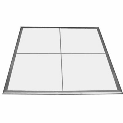 White Dance Floor Silver Edge - Per 4 Ft. x 4 Ft. Section