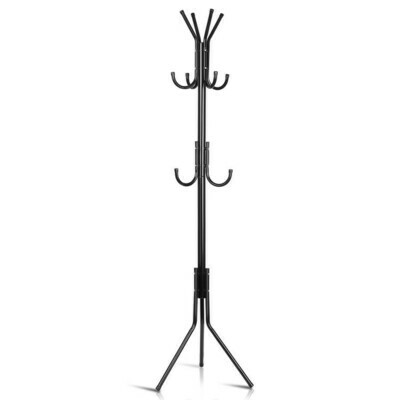 Standing Coat &amp; Hat Stand - Black 6&#39; High