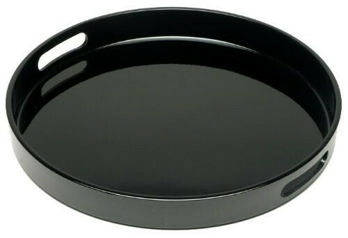 Black Lacquer Tray Round 13.5"
