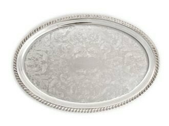 Silver Oval Tray - 16&quot; x 22&quot;