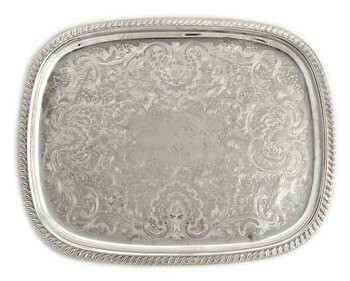 Silver Rectangular Tray - 19&quot; x 24&quot;