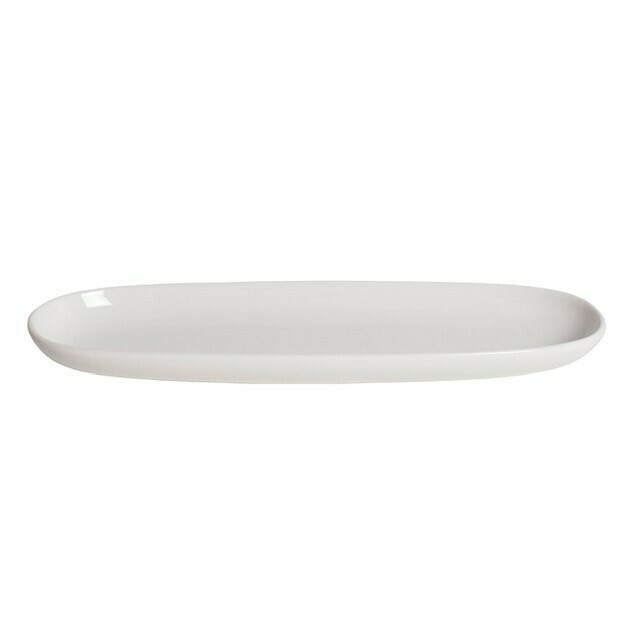 Porcelain Narrow Oval Platter 4.5&quot; X 14&quot;