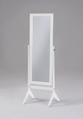 White Finish Wooden Floor Mirror 18&quot; x 58&quot;