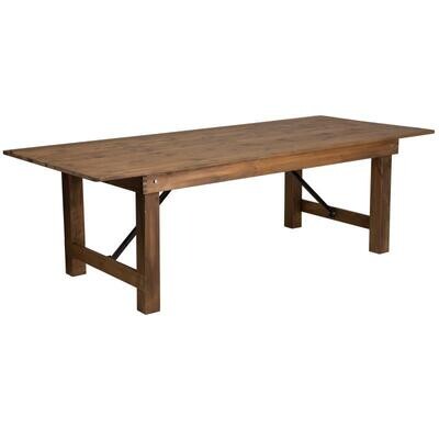 Antique Rustic Solid Pine Farm Table 8&#39; x 40&quot;