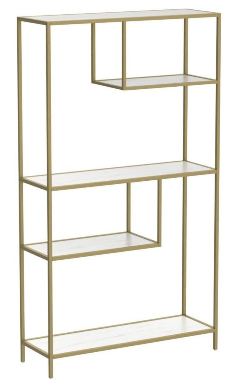 Metal Display Four Tier - GOLD With White Shelves