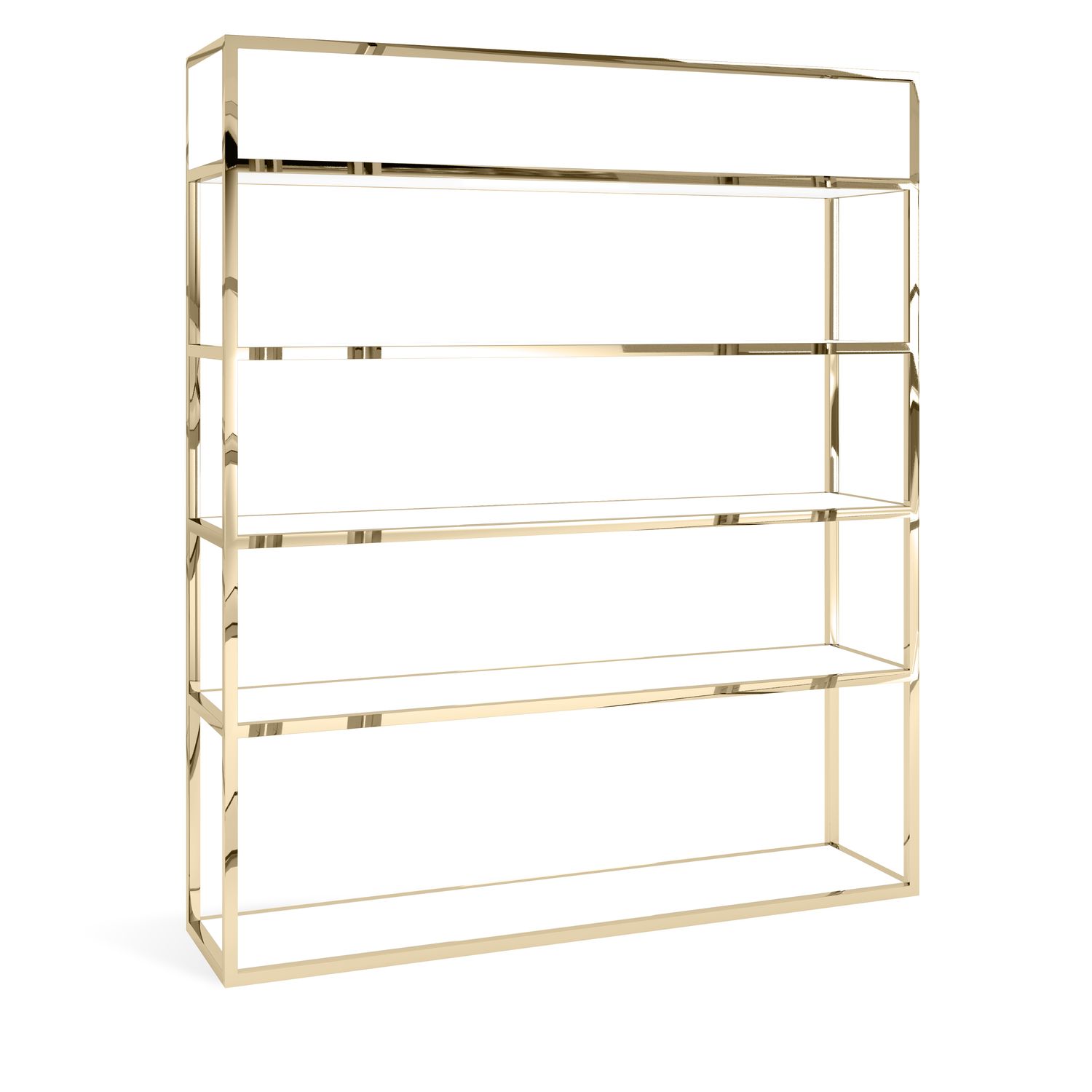 Essex Polished Gold Bar Back - White Shelves