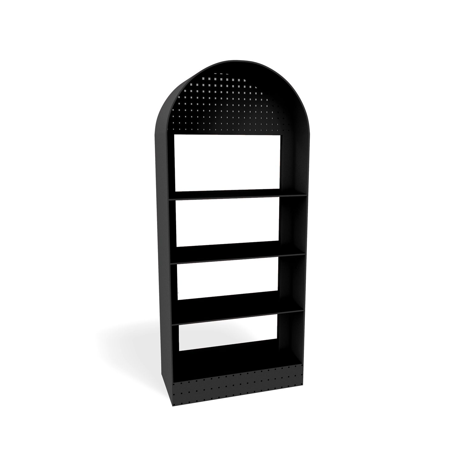 Arch Black Bar Back - Black Shelves