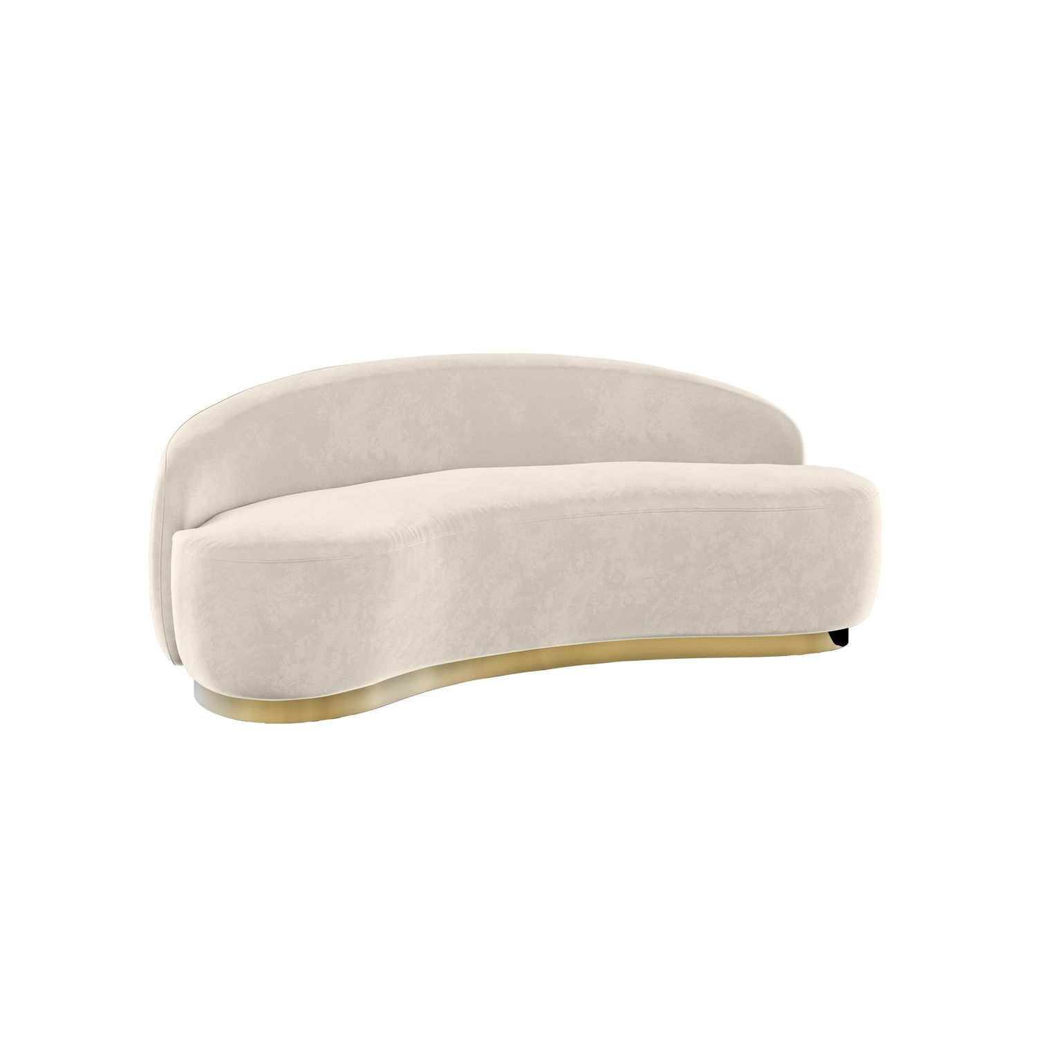 Colette Coco Gold Base Love Seat - Ivory Velvet