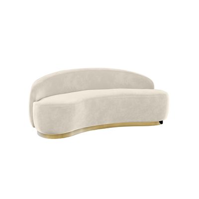 Colette Coco Gold Base Love Seat - Ivory Velvet