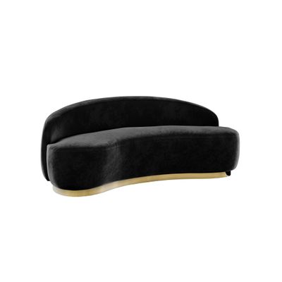 Colette Coco Gold Base Love Seat - Black Velvet