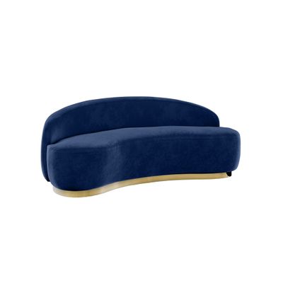 Colette Coco Gold Base Love Seat - Sapphire Velvet