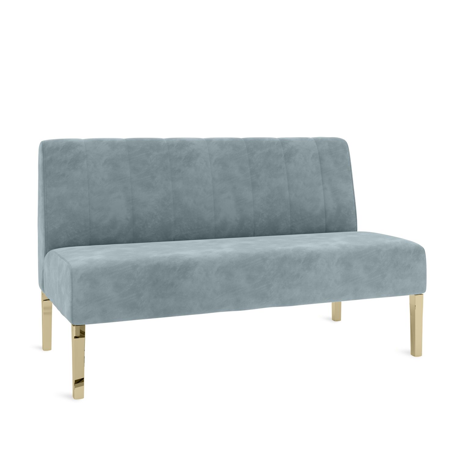 Kincaid Polished Gold Base Love Seat - Rain Velvet