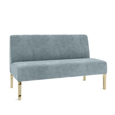 Kincaid Polished Gold Base Love Seat - Rain Velvet