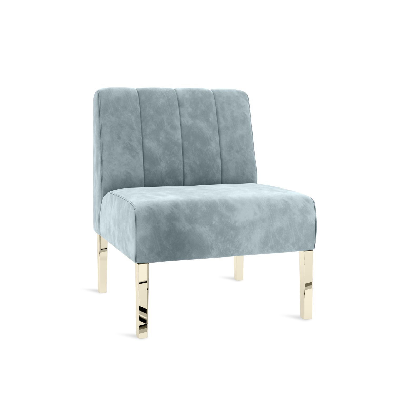 Kincaid Chair Polished Gold Legs - Rain Velvet
