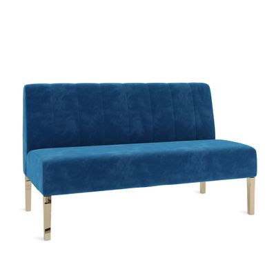 Kincaid Polished Gold Base Love Seat - Sapphire Velvet