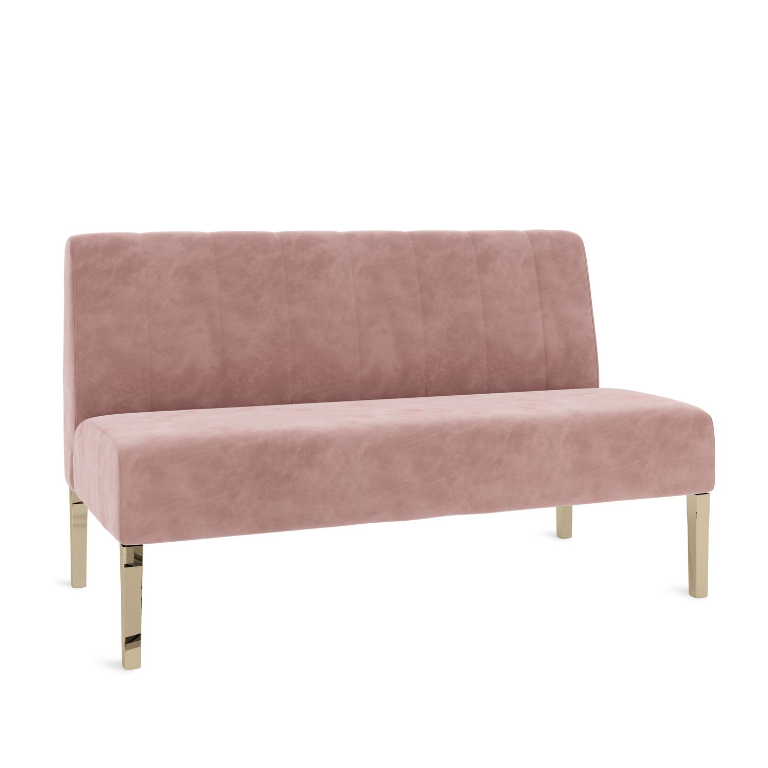 Kincaid Polished Gold Base Love Seat - Dusty Rose Velvet