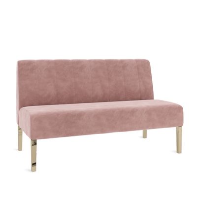 Kincaid Polished Gold Base Love Seat - Dusty Rose Velvet
