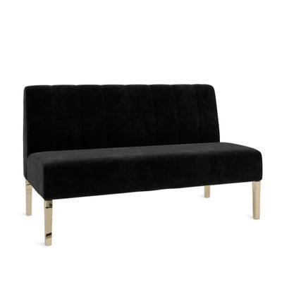 Kincaid Polished Gold Base Love Seat - Black Velvet