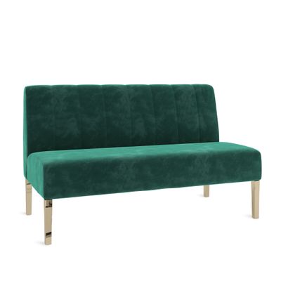 Kincaid Polished Gold Base Love Seat - Emerald Velvet