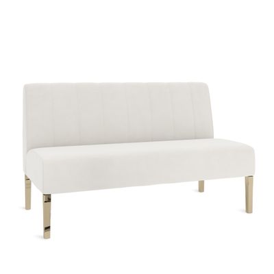 Kincaid Polished Gold Base Love Seat - Ivory Velvet