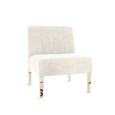 Kincaid Chair Polished Gold Legs - Ivory Velvet