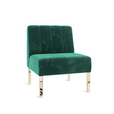 Kincaid Chair Polished Gold Legs - Emerald Velvet