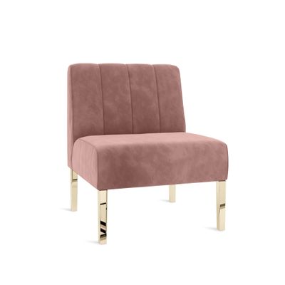 Kincaid Chair Polished Gold Legs - Dusty Rose Velvet