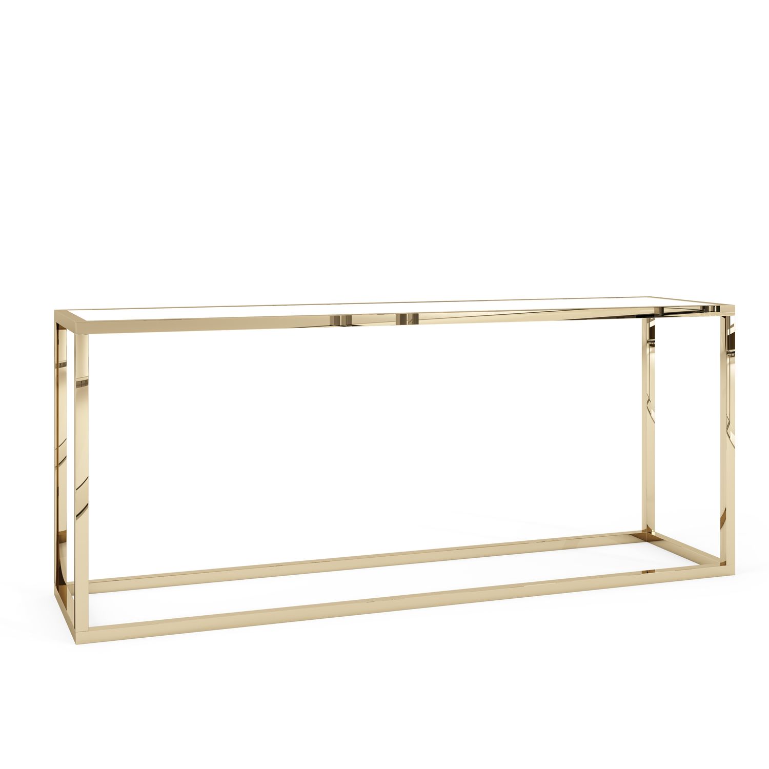 Bentley Table Polished Gold White - 72&quot;L x 18&quot;W x 40&quot; H