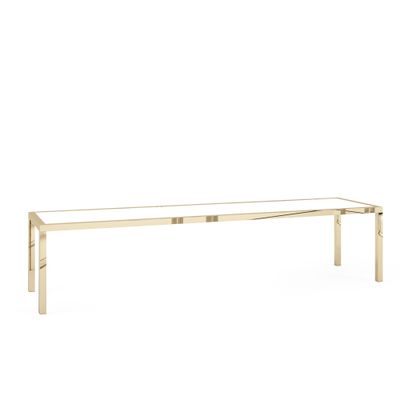 Bentley Coffee Table Polished Gold White - 72&quot;L x 18&quot;W x 16&quot; H