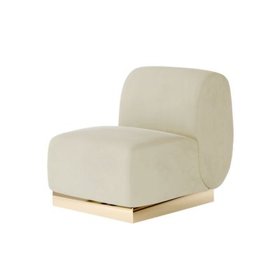 Colette Middle Chair Gold Base - Ivory Velvet