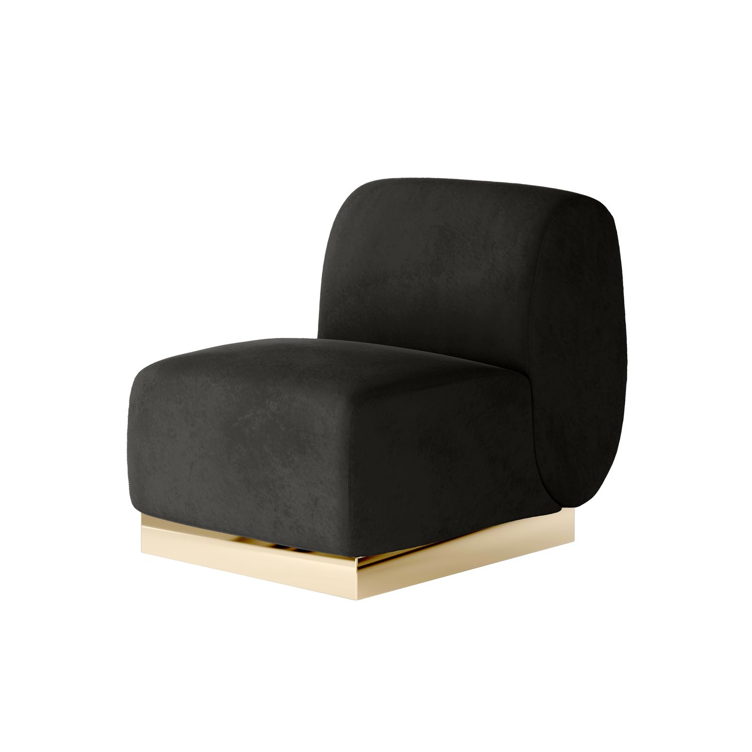 Colette Middle Chair Gold Base - Black Velvet