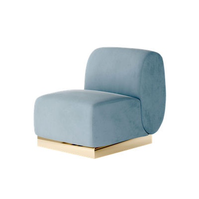 Colette Middle Chair Gold Base - Rain Velvet