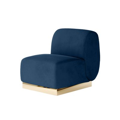 Colette Middle Chair Gold Base - Sapphire Velvet