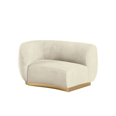 Colette Cascade Left Gold Base - Ivory Velvet