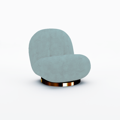 Pearl Chair Polished Gold Frame - Rain Velvet
