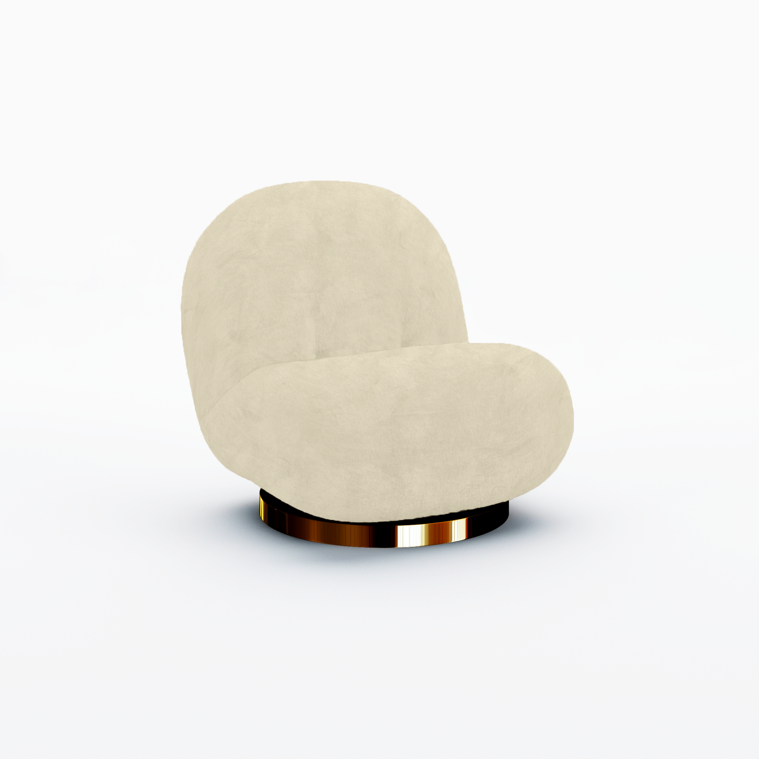 Pearl Chair Polished Gold Frame - Ivory Velvet