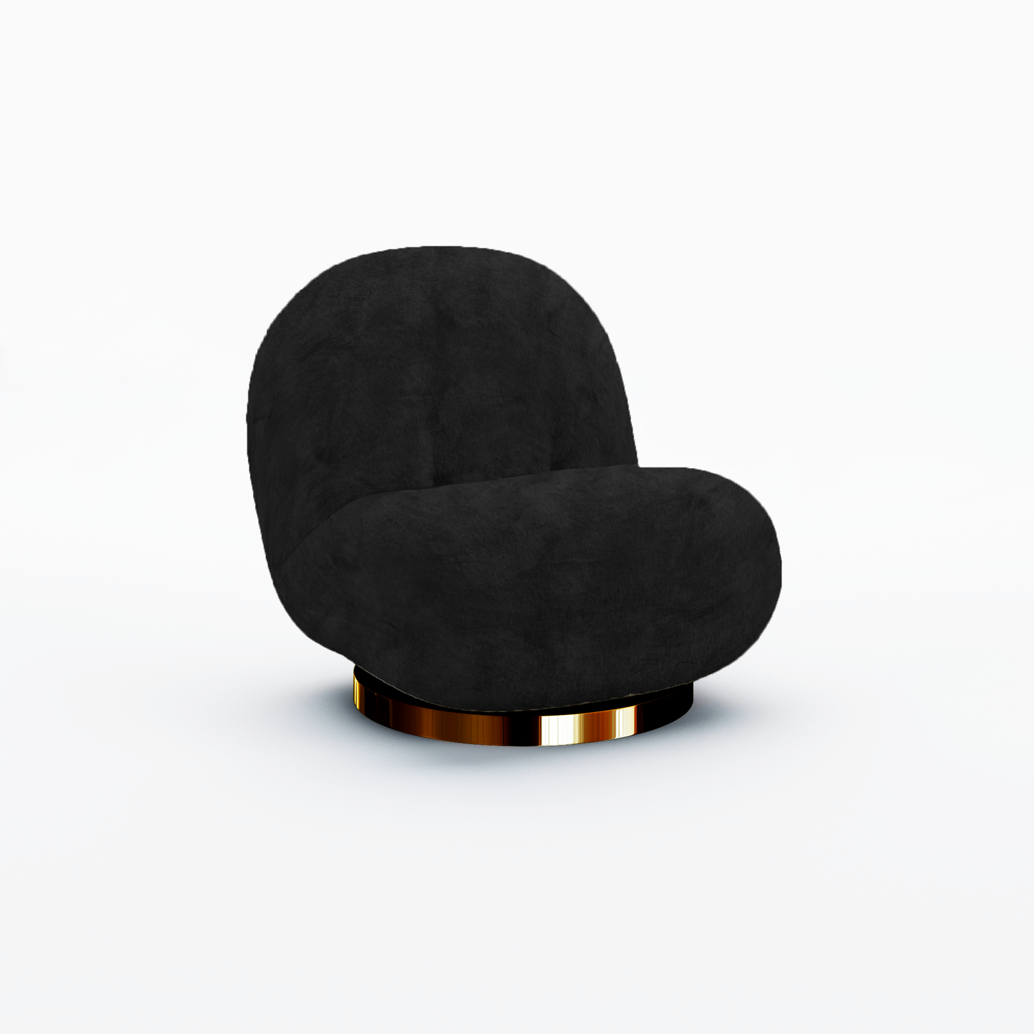 Pearl Chair Polished Gold Frame - Black Velvet