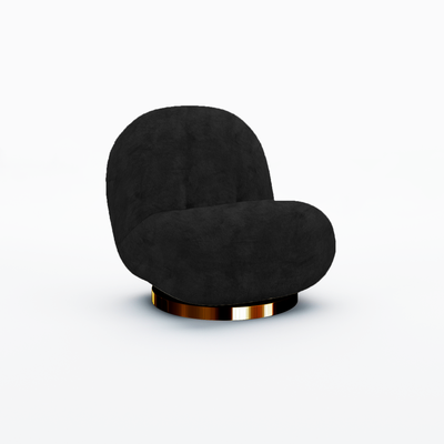 Pearl Chair Polished Gold Frame - Black Velvet