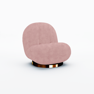 Pearl Chair Polished Gold Frame - Dusty Rose Velvet