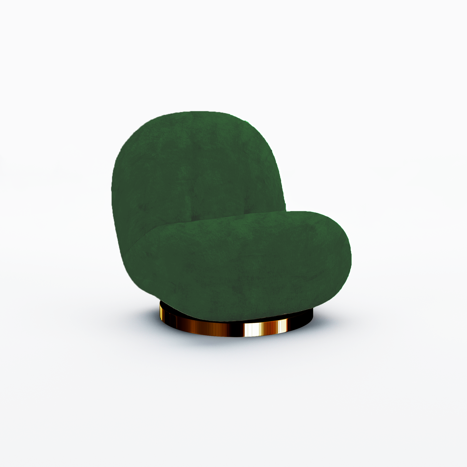 Pearl Chair Polished Gold Frame - Emerald Velvet