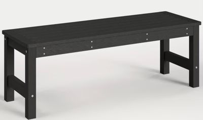 48" HDPE Black Outdoor Bench