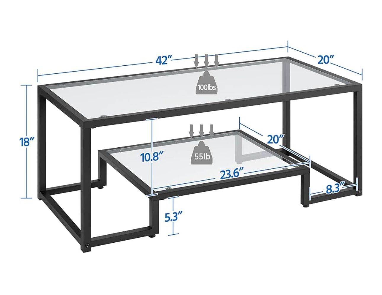 Glass Coffee Table Black Frame Glass Coffee Table Black Frame