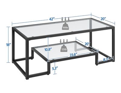 Glass Coffee Table Black Frame