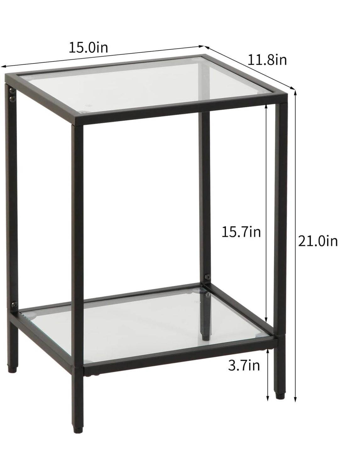 Glass End Table Black Frame Glass End Table Black Frame