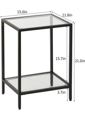 Glass End Table Black Frame Glass End Table Black Frame
