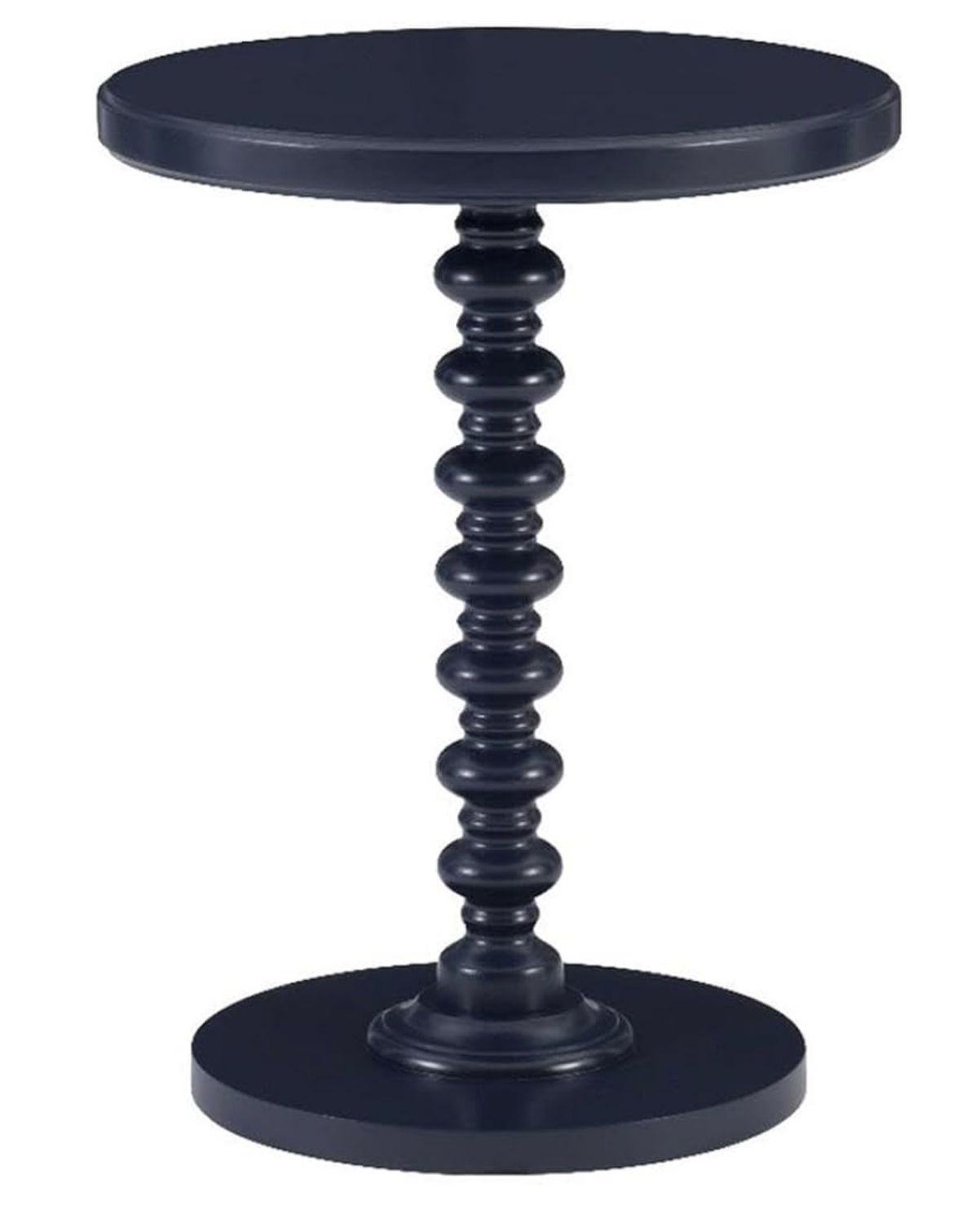 Navy Blue Wood Spindle Side Table